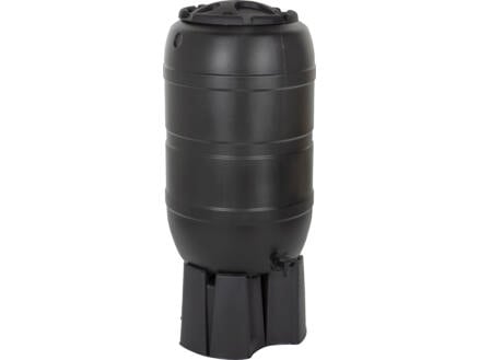 Practo Garden Classic regenton met voet 210l zwart + kraantje