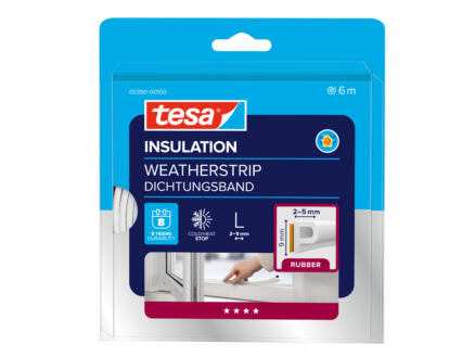 Tesa Classic tochtstrip P 6m 0,9cm wit