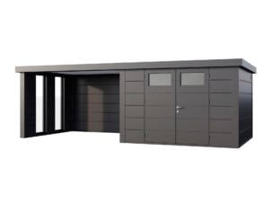 Telluria Classico Lounge L 3330 metalen tuinhuis 328x298x219 cm cm + uitbreiding met ramen links 345cm antraciet