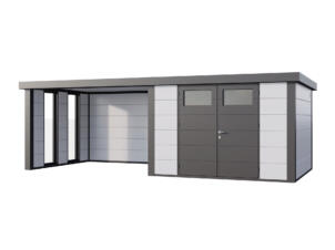 Telluria Classico Lounge L 3330 metalen tuinhuis 328x298x219 cm cm + uitbreiding met ramen linkswit