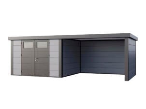 Telluria Classico Lounge L 3330 metalen tuinhuis 328x298x219 cm cm + uitbreiding rechts 345cm grijs