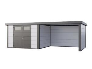 Telluria Classico Lounge L 3330 metalen tuinhuis 328x298x219 cm cm + uitbreiding rechts 345cm wit