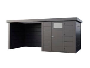 Telluria Classico Lounge S 2424 metalen tuinhuis 238x238x219 cm + binnenwand + elektriciteit + uitbreiding links 280cm antraciet