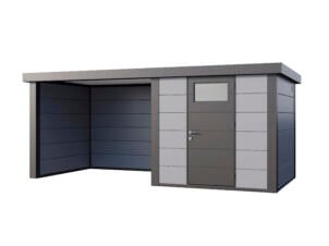 Telluria Classico Lounge S 2424 metalen tuinhuis 238x238x219 cm + uitbreiding links 280cm grijs