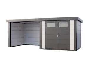 Telluria Classico Lounge S 2724 metalen tuinhuis 268x238x219 cm + uitbreiding links 280cm wit