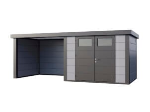 Telluria Classico Lounge S 3024 metalen tuinhuis 298x238x219 cm + uitbreiding links 280cm grijs