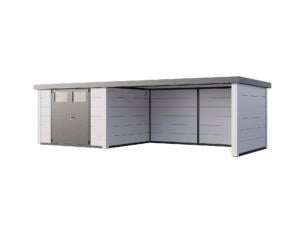 Telluria Classico Lounge XL 3330 WH metalen tuinhuis 328x298x219 cm + binnenwand + elektriciteit + uitbreiding rechts 464cm wit