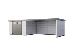 Telluria Classico Lounge XL 3330 WH metalen tuinhuis 328x298x219 cm + uitbreiding rechts 464cm wit