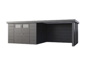 Telluria Classico Lounge XL 3330 metalen tuinhuis 328x298x219 cm + binnenwand + elektriciteit + uitbreiding met ramen rechts 464cm antraciet