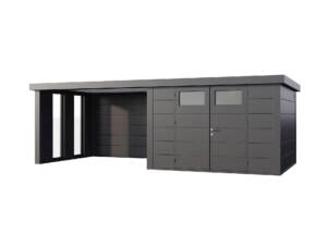 Telluria Classico Lounge XL 3330 metalen tuinhuis 328x298x219 cm + uitbreiding met ramen links 464cm antraciet