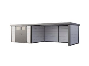Telluria Classico Lounge XL 3330 metalen tuinhuis 328x298x219 cm + uitbreiding rechts 464cm wit/antraciet