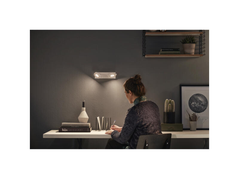 Philips Clockwork barre de spots LED 2x4,5 W blanc