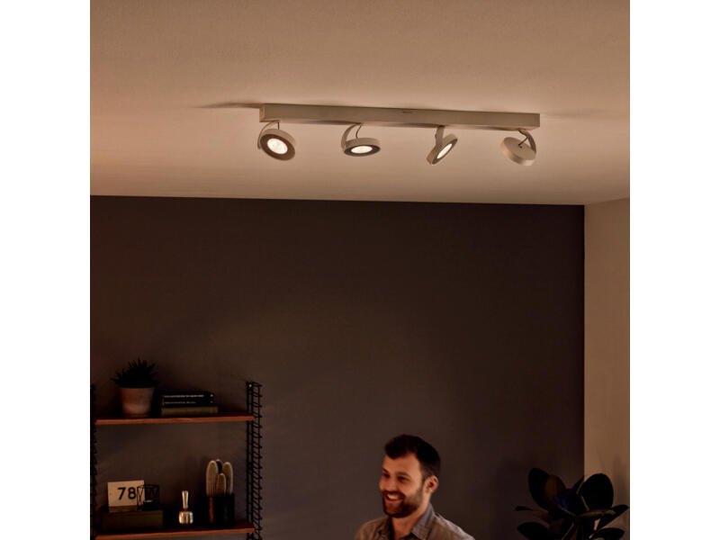 Philips Clockwork barre de spots LED 4x4,5 W dimmable blanc