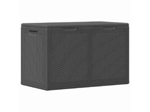 Coffre de jardin 180l noir polypropylène rotin
