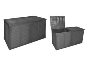 Coffre de jardin 66x155x80 cm gris foncé