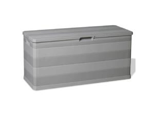 Coffre de jardin gris 117x45x56 cm