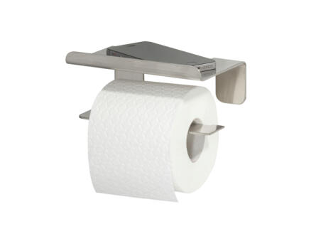 Tiger Colar porte-papier toilette avec tablette inox brossé 1