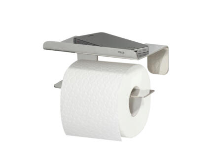 Tiger Colar porte-papier toilette avec tablette inox poli 1