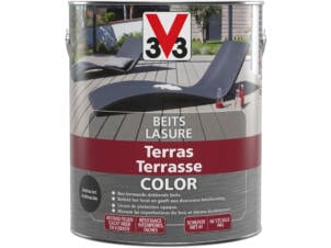 V33 Color houtbeits terras mat 2,5l antraciet