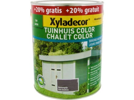 Xyladecor Color houtbeits tuinhuis 2,5l + 0,5l berkengrijs 1