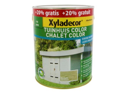 Xyladecor Color houtbeits tuinhuis 2,5l + 0,5l nevelgrijs 1