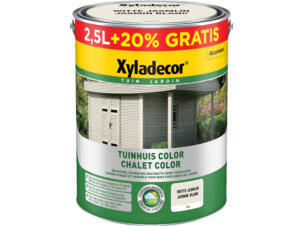 Xyladecor Color houtbeits tuinhuis 2,5l + 0,5l witte jasmijn