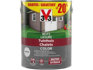 V33 Color houtbeits tuinhuis 2,5l+20% ice white