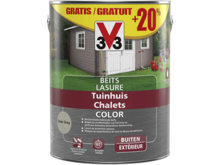 V33 Color houtbeits tuinhuis 2,5l+20% salar grey 1