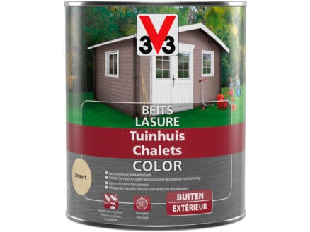 V33 Color houtbeits tuinhuis zijdeglans 0,75l desert 1