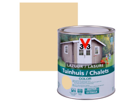 V33 Color houtbeits tuinhuis zijdeglans 0,75l desert 1