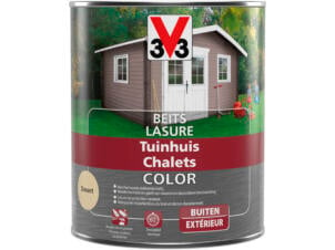 V33 Color houtbeits tuinhuis zijdeglans 0,75l desert
