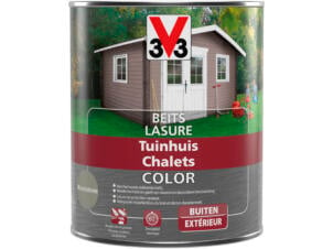 V33 Color houtbeits tuinhuis zijdeglans 0,75l moonstone