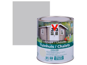 V33 Color houtbeits tuinhuis zijdeglans 0,75l pure everest