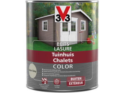 V33 Color houtbeits tuinhuis zijdeglans 0,75l salar grey 1