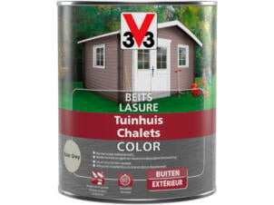 V33 Color houtbeits tuinhuis zijdeglans 0,75l salar grey