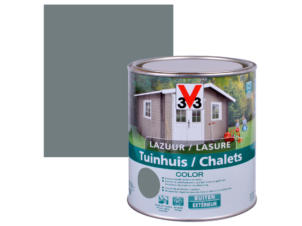 V33 Color houtbeits tuinhuis zijdeglans 0,75l windstorm