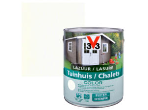 V33 Color houtbeits tuinhuis zijdeglans 2,5l ice white