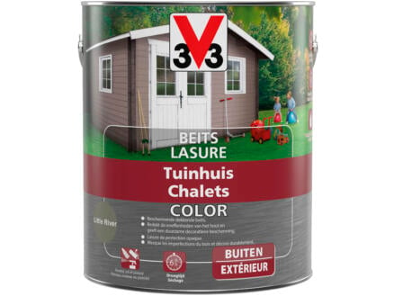 V33 Color houtbeits tuinhuis zijdeglans 2,5l little river 1