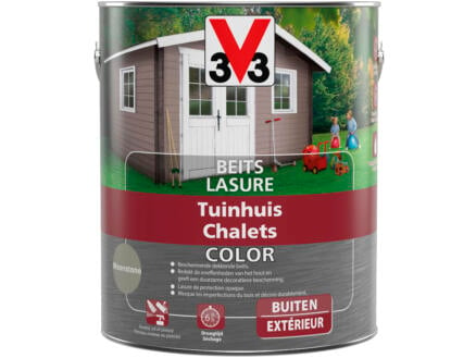 V33 Color houtbeits tuinhuis zijdeglans 2,5l moonstone 1
