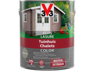 V33 Color houtbeits tuinhuis zijdeglans 2,5l moonstone
