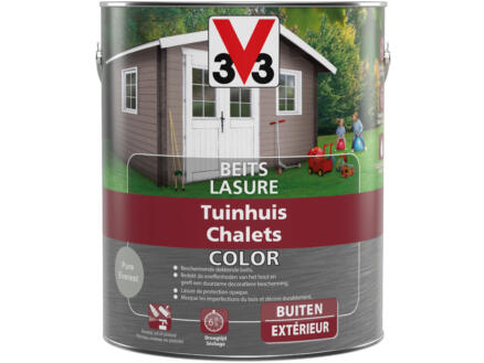 V33 Color houtbeits tuinhuis zijdeglans 2,5l pure everest 1