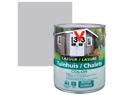V33 Color houtbeits tuinhuis zijdeglans 2,5l pure everest 1