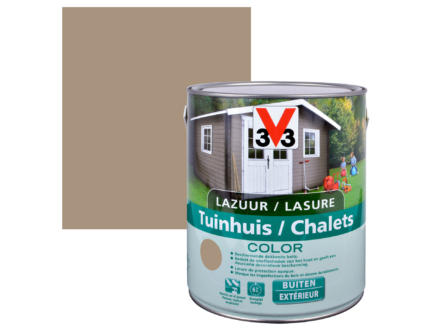 V33 Color houtbeits tuinhuis zijdeglans 2,5l sandstone