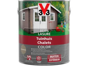 V33 Color houtbeits tuinhuis zijdeglans 2,5l sandstone