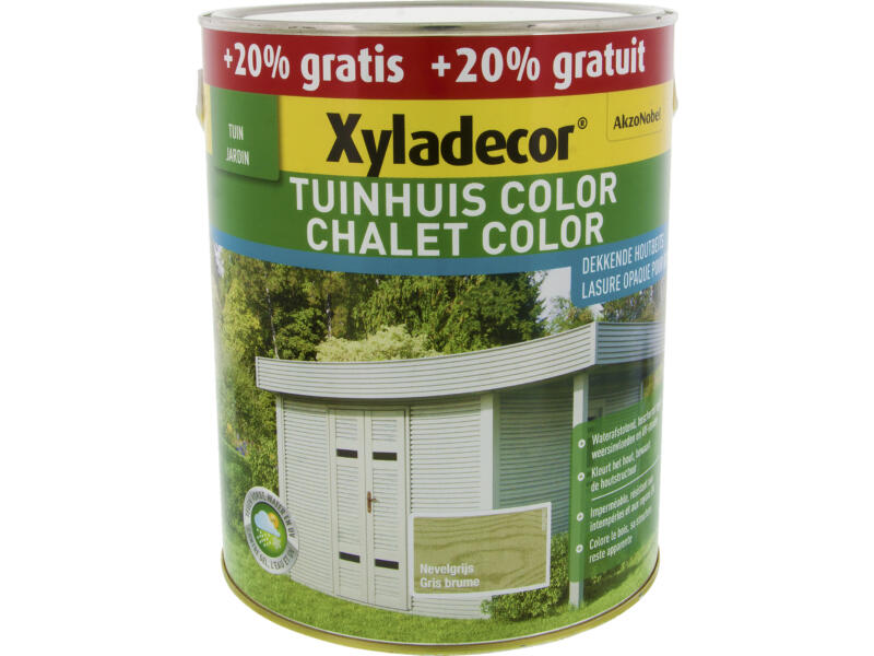 Xyladecor Color lasure bois chalet 2,5l + 0,5l gris brume