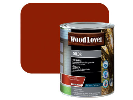 Wood Lover Color lasure bois chalet 2,5l rouge Norvégien #520 1