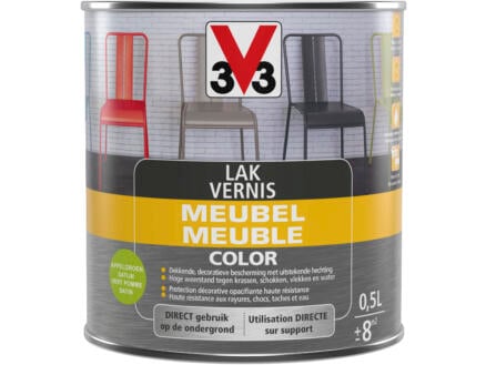 V33 Color vernis / lak meubel zijdeglans 0,5l appel 1