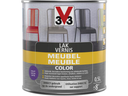 V33 Color vernis / lak meubel zijdeglans 0,5l violet 1