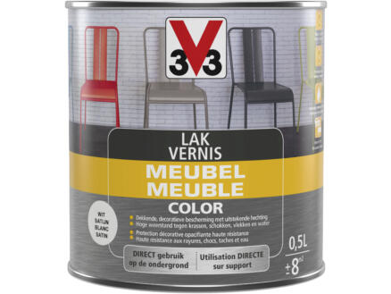V33 Color vernis / lak meubel zijdeglans 0,5l wit 1