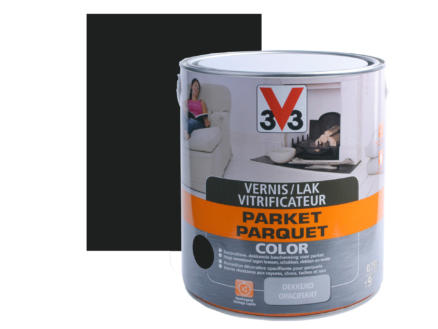 V33 Color vernis / lak parket zijdeglans 0,75l zwart 1